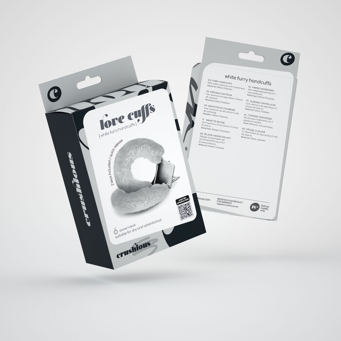 Наручники Love Cuffs Crushious металеві, з білим хутром