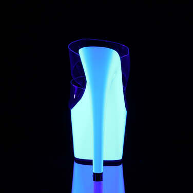 Шльопанці Adore-702UV на підборах 7 дюймів, шльопанці 2 3/4 дюйма з PF, прозорі/білі