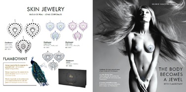 Прикраси для грудей та бікіні зі стразами Flamboyant від Bijoux Indiscrets, сріблясто-чорні