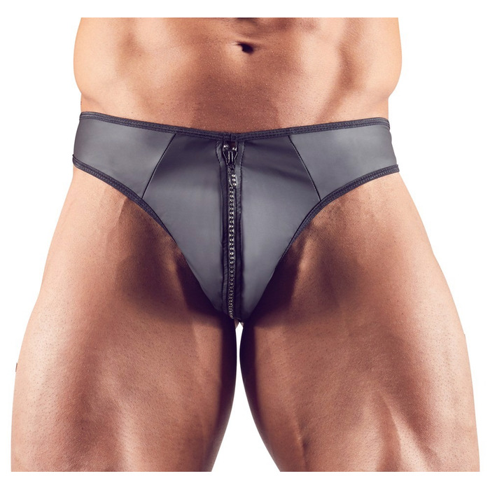 Мужские стринги со стразами по молнии Sven Joy Ment Men's String, черный, S