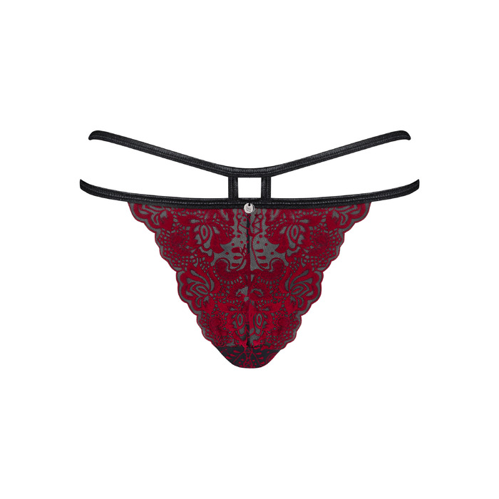 Трусики Obsessive Sugestina Bordeaux-Black S/M