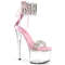 Босоніжки Pleaser Passion-727RS *7 дюймів на підборах, 2 3/4 дюйма PF RS з прикрашеною манжетою на щиколотці, ззаду, світло-рожеві/прозорі