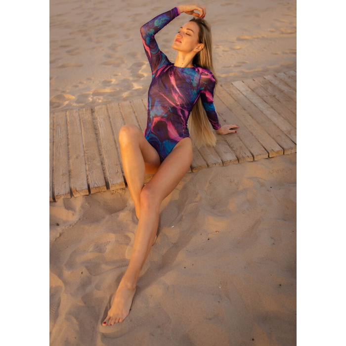 Купальник боди Kobra из spf35 акварель