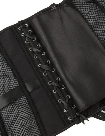 Корсет из сетки Star Night с крючками и шнуровкой, черный, M (без коробки)