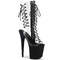 Ботинки Pleaser Flamingo-800-60FS *Каблук 8 дюймов, 4-дюймовые PF-сапоги со шнуровкой до середины голени, молния сбоку, прозрачная/черная замша