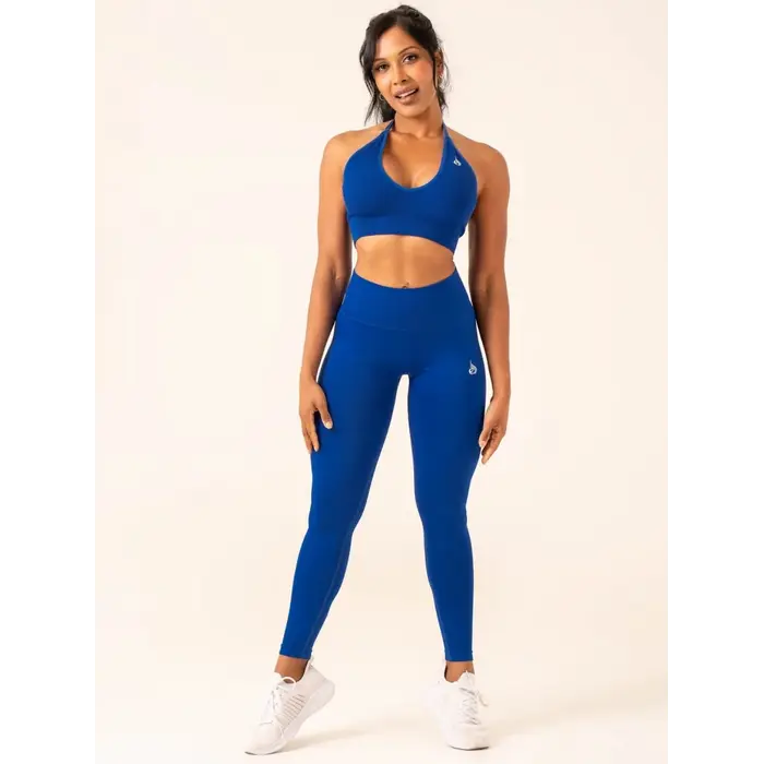 Топ Ryderwear Lift Rib Seamless Halter Sports Bra - Cobalt Blue