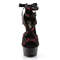 Босоножки Pleaser Delight-678LC. Каблук 6 дюймов, 3,5 см, ремни крест-накрест на щиколотке, цвет красный/черный.