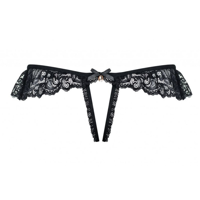 Трусики чорні Obsessive 830-THC-1 crotchless thong S / M