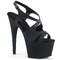 Босоніжки Pleaser Adore-730 на підборах 7 дюймів, 2 3/4 дюйма з перехресною застібкою ззаду PF, чорні, веганська шкіра/чорний колір