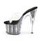 Шльопанці Pleaser Adore-701SRS на підборах 7 дюймів, шльопанці 2 3/4 дюйма з імітацією RS-заповнення BTM, прозорі/чорні