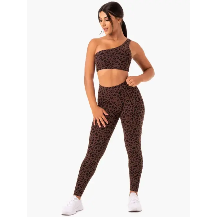 Топ Ryderwear Adapt One Shoulder Sports Bra - Chocolate Leopard
