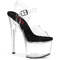 Босоніжки Pleaser Passion-708 на підборах 7 дюймів, з ремінцем на щиколотці Comfort шириною 2 3/4 дюйма, чорні/прозорі
