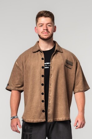 Сорочка Nebbia Washed-off Oversized Shirt 90s THROWBACK Light Brown 347