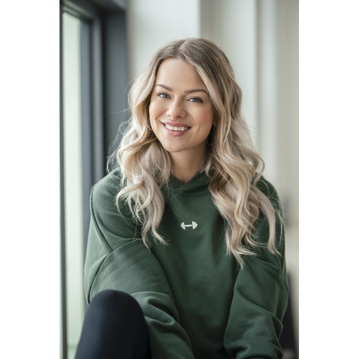 ХУДІ LOOSE FIT CROP HOODIE ICONIC DARK GREEN 421