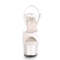 Босоніжки Pleaser Adore-710G *7 дюймів на підборах, 2 3/4 дюйма з ремінцем на щиколотці PF з блискітками, білі