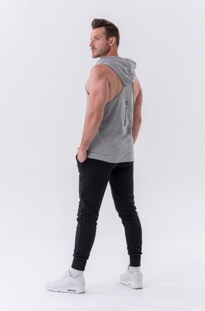 Майка Nebbia Fitness Tank top with a hoodie Light Grey 323
