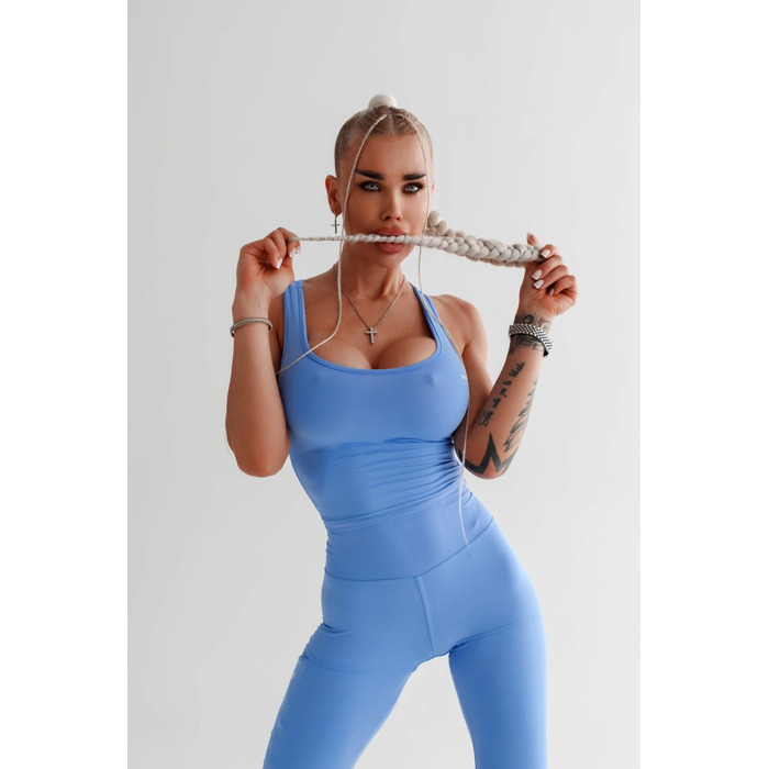 Майка Sporty Slim Fit Crop Tank Top 422 Light Blue
