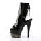 Ботильоны Pleaser Adore-1018-3 с каблуком 7 дюймов, открытым носком и пяткой 2 3/4 дюйма, молнией сбоку, чёрные
