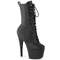 Чоботи Pleaser Adore-1049WR *7 дюймів на підборах, 2 3/4 дюйма на шнурівці спереду, збоку блискавка, чорні, веганська шкіра/чорний