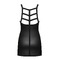 Платье винил Obsessive Leatheria chemise & thong, в комплекте стринги, черный, S/M
