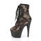 Чоботи Pleaser Adore-1020 см *7 дюймів на підборах, 2 3/4 дюйма на шнурівці спереду, зелені/чорні