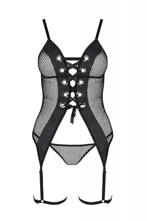 Корсет и стринги черный S/M BETH CORSET - Passion