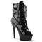 Ботильоны Pleaser Delight-1033, каблук 6 дюймов, высота 3,5 см, открытый носок, шнуровка, боковая молния, чёрные