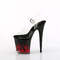 Босоніжки Pleaser Flamingo-808NLFL на підборах 8 дюймів, ремінець на щиколотці 4 дюйми з підсвічуванням LED, прозорі/червоні