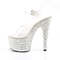 Босоніжки Pleaser Adore-708MR-5 на підборах 7 дюймів, босоніжки з ремінцем на щиколотці 2 3/4 дюйма з блискітками та камінням, прозорі/срібні