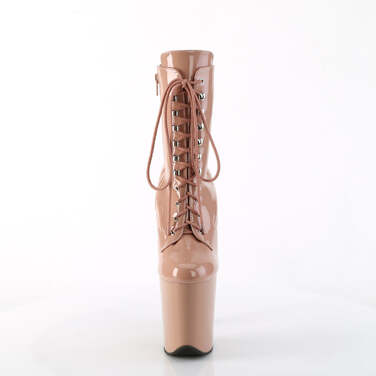 Чоботи Flamingo-1020 на підборах 8 дюймів, черевики до щиколотки 4 дюйми зі шнурівкою спереду, блискавка збоку, рум'яні