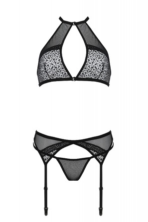 Комплект белья с поясом для чулков SATARA SET black S/M - Passion