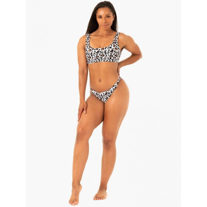 Купальний топ Ryderwear Leopard Scoop Bikini Top