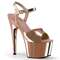 Босоніжки Pleaser Adore-709 на підборах 7 дюймів, босоніжки з ремінцем на щиколотці 2 3/4 дюйма, рожеве золото