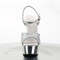 Босоножки Pleaser Delight-609G, каблук 6 дюймов, серебристые, с ремешком на щиколотке, хромированные, 1 3/4 дюйма