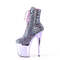 Ботинки Pleaser Flamingo-1020CHRS *Каблук 8 дюймов, 4-дюймовые ботильоны с отделкой, шнуровкой PF, боковая молния, фиолетовые