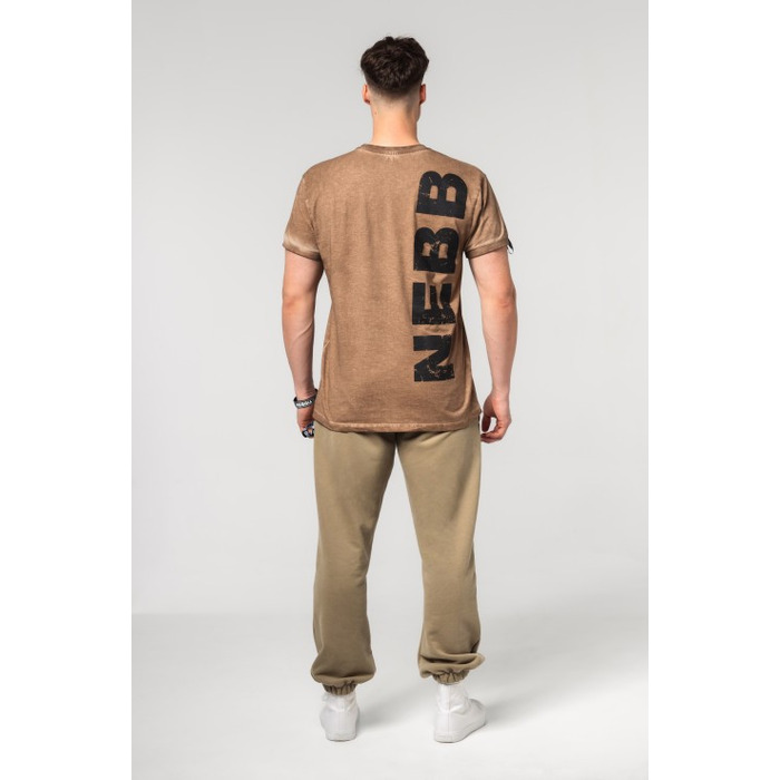 Футболка Nebbia Washed-off Cotton T-shirt MAX OUT Light Brown 357