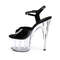 Босоножки Pleaser Adore-709, каблук 7 дюймов, ремешок на щиколотке шириной 2 3/4 дюйма, чёрный/прозрачный