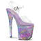 Босоніжки Pleaser Flamingo-808NEB на підборах 8 дюймів, босоніжки з ремінцем на щиколотці 4 дюйми, прозорі/фіолетові