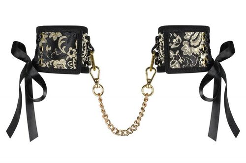 Кружевные наручники с цепочкой Obsessive Shelle cuffs