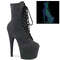 Чоботи Pleaser Adore-1020REFL на підборах 7 дюймів, черевики до щиколотки 2 3/4 дюйма зі шнурівкою спереду, збоку блискавка, зелені/фіолетові