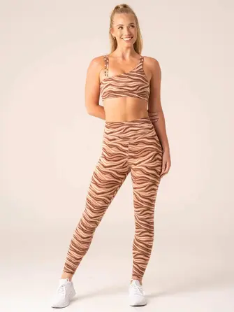 Топ Ryderwear Unstoppable One Shoulder Sports Bra - Mocha Zebra