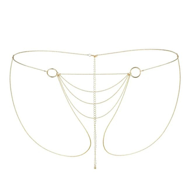 Цепочка-трусики Bijoux Indiscrets Magnifique Bikini Chain – Gold, украшение для тела