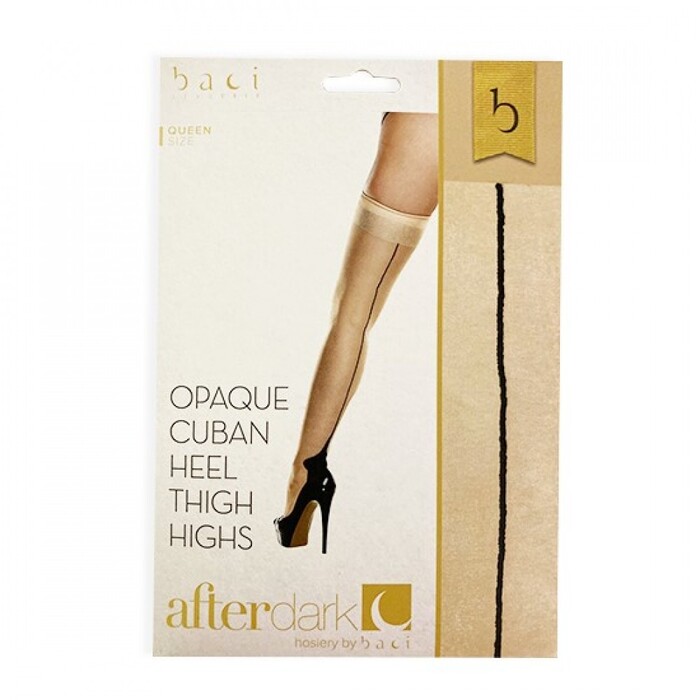 Панчохи з чорним швом Baci із силіконовою стрічкою, Queen size