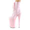Boots Pleaser Beyond-1020, каблук 10 дюймов, высота 6 1/4 дюйма, шнуровка, боковая молния, нежно-розовый