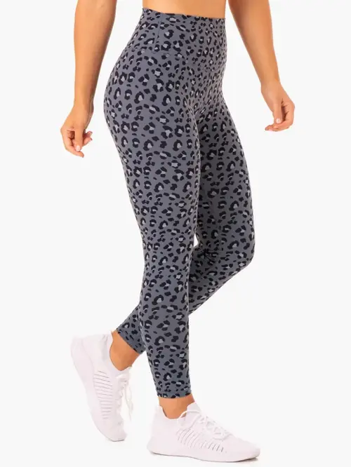 Легінси Ryderwear Hybrid Full Length Leggings - Steel Blue Leopard