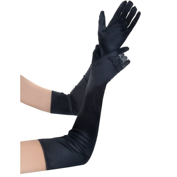 Длинные черные перчатки Star Night из искусственного шелка, 55 cм (без коробки)