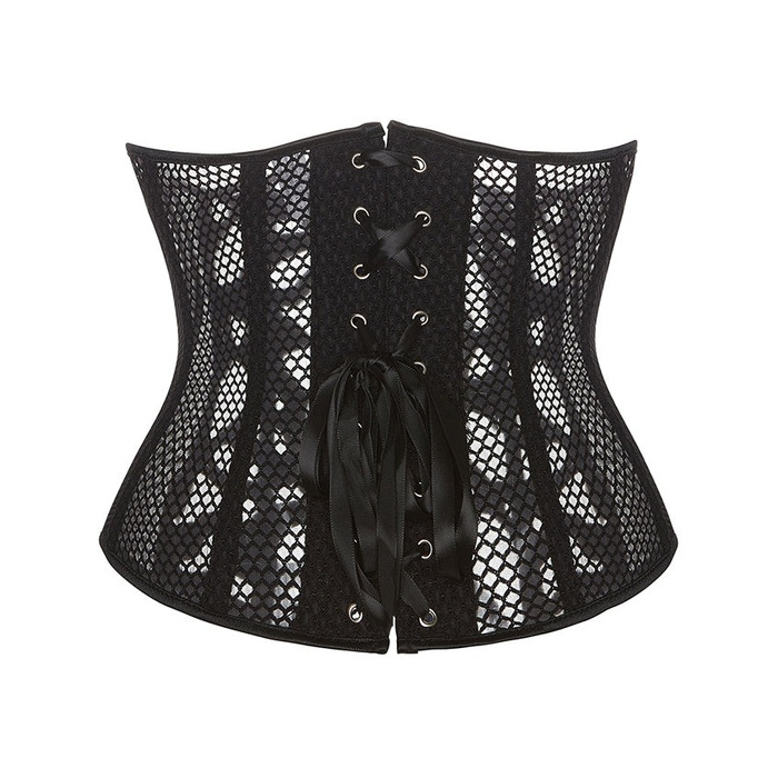 Корсет из сетки с узором Star Night с крючками и шнуровкой и трусиками в комплекте, XS (без коробки)