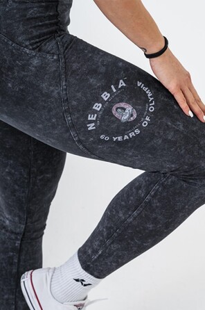 Легінси Nebbia Washed High Waisted Leggings GYM WARRIOR Black 776