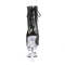 Ботинки Pleaser Flashdance-1018-7, каблук 7 дюймов, открытые ботильоны со светодиодной подсветкой PF 2 3/4 дюйма, боковая молния, чёрная искусственная кожа/прозрачный материал