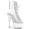 Чоботи Pleaser Adore-1016C-2 *7 дюймів на підборах, 2 3/4 дюйма з відкритим носком/підбором, на шнурівці, з RS, прозорі